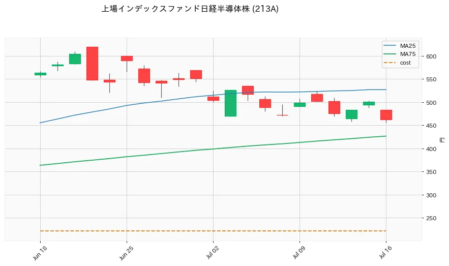 上場インデックスファンド日経半導体株 1ヶ月